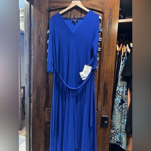 MSK LONG DRESS NEW BLUE OPEN SLEEVES XL NWT